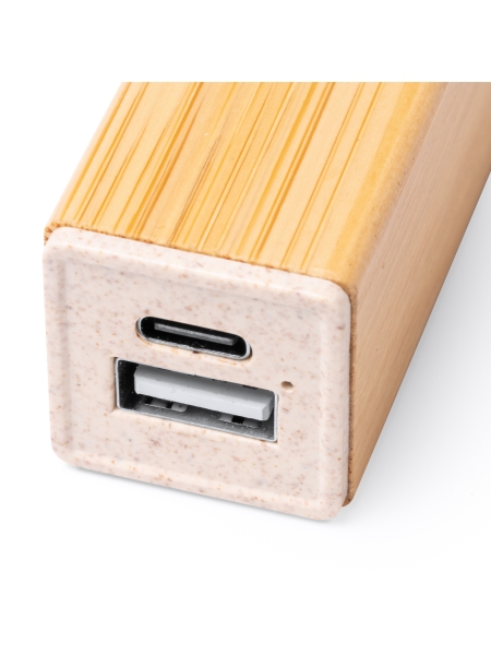 Power Bank in Bamboo E Fibra Di Frumento Lemay