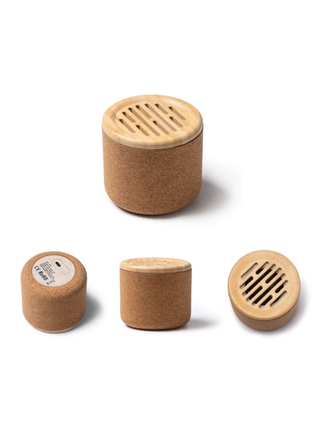 Cassa wireless in sughero e bamboo Samy personalizzabile