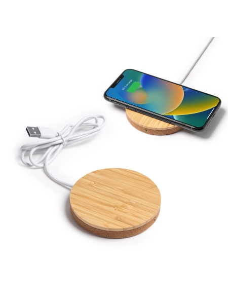Caricabatteria In Sughero E Bamboo Juri personalizzabili