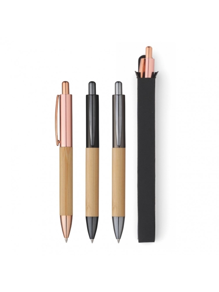 Penna Sfera In Bamboo E Metallo In Astuccio Henry