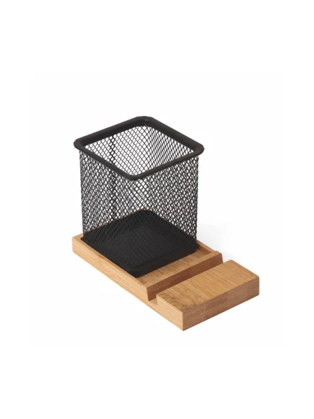 Portapenne/Cellulare In alluminio E Legno Gechy