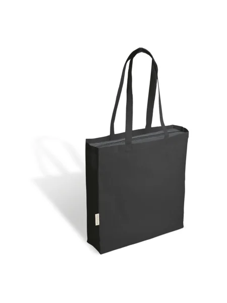 Shopper in canvas con zip personalizzabile Lorena Black