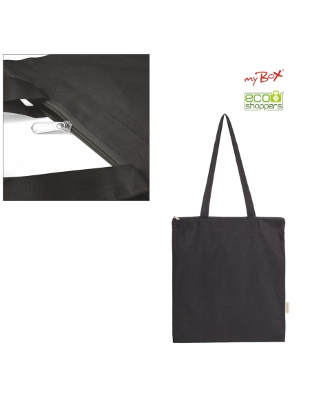 Borsa Shopping In Cotone Fiona Black