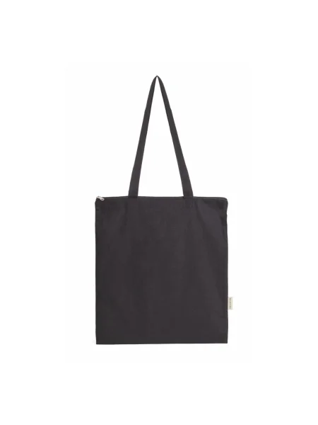 Shopper in cotone con zip personalizzabile Fiona Black