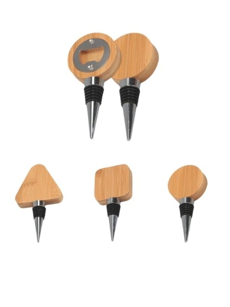 Apribottiglie con tappo in bamboo Lake personalizzabile