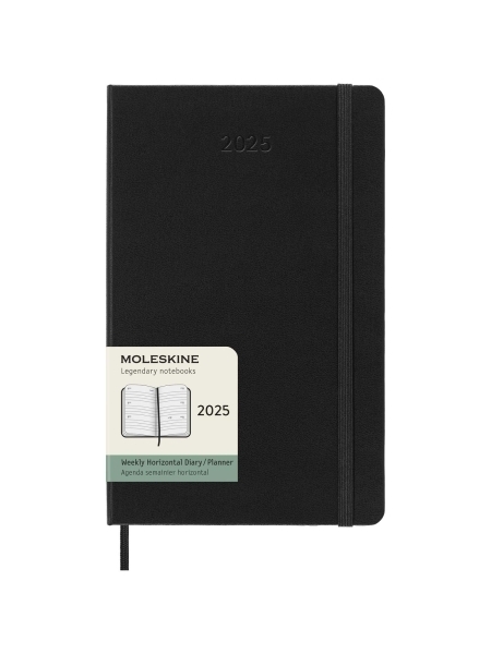 Agenda settimanale orizzontale 12 mesi formato L con copertina rigida Moleskine