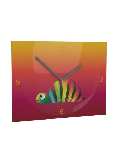 Orologio da parete Premium rettangolare interamente personalizzato 24 x 35 cm Lancette argentate