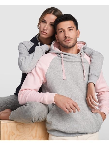 Felpa con cappuccio unisex bicolore Badet