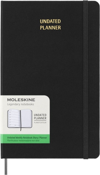 Agenda settimanale formato L con copertina rigida e senza data Moleskine