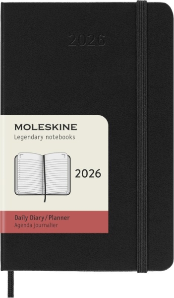 Agenda giornaliera tascabile 12 mesi con copertina rigida Moleskine