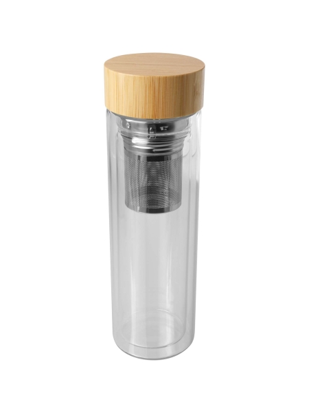 Borraccia con infusore in vetro borosilicato con coperchio in bambù da 400 ml Bailey