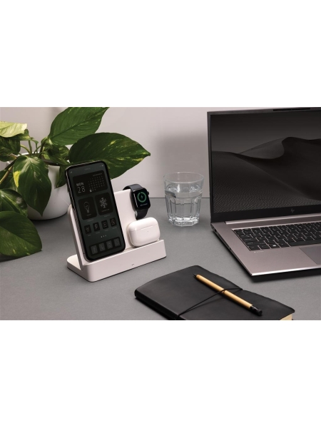 Stazione ricarica wireless doppia 15W Joltz in rPlastica RCS