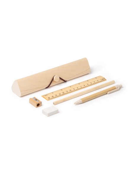 Set da scrittura in legno naturale SAKIS