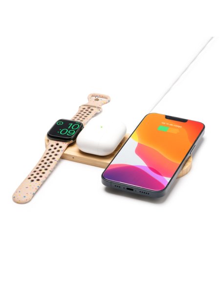 Base ricarica wireless 3 in 1 in Bamboo FERGUS