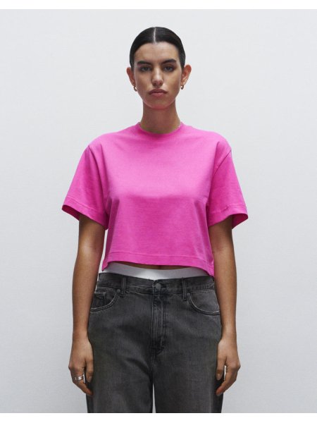Maglietta donna modello crop top personalizzabile True Blanks Crop Woman