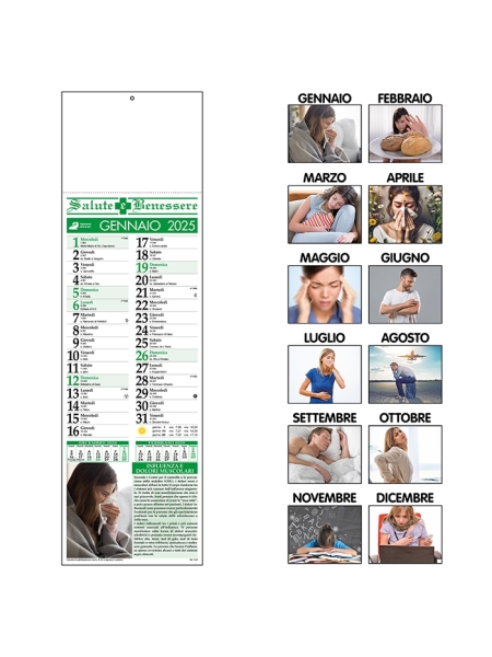 Calendario farmacia silhoutte personalizzabile Medical 14 x 47 cm