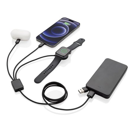 Cavo ricarica USB C Terra 6-in-1 in R-PET RCS con carica orologio