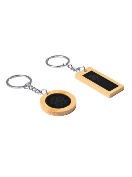 Portachiavi bamboo e acciaio personalizzabile Kraus