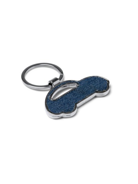 Portachiavi a forma di auto in metallo e tessuto denim personalizzabile Civic