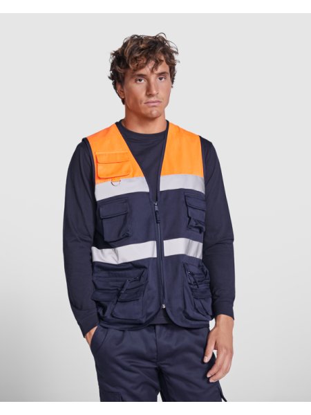 Gilet multitasche alta visibilità da lavoro personalizzabile Roly Workwear Beta