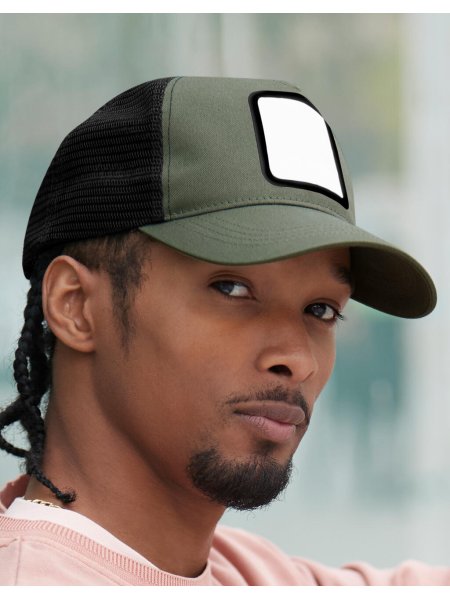 Cappellino trucker personalizzabile Beechfield Appliqué Patch 5 Panel