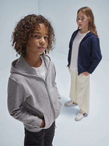 Felpa bambino personalizzabile B&C ID.334 Zip Hood/Kids