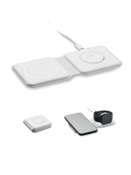 Caricatore wireless pieghevole 2 in 1 da 15W Flip