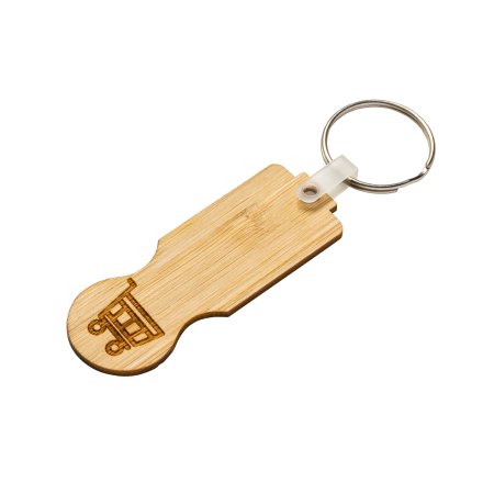 Portachiavi gettone carrello spesa personalizzabile Bamboo Shop