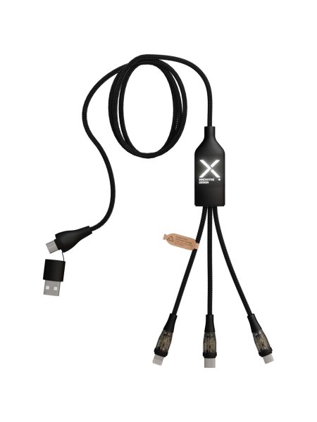 Cavo ricarica rapida 5 in 1 da 100 W/5 A con display digitale SCX.design C50