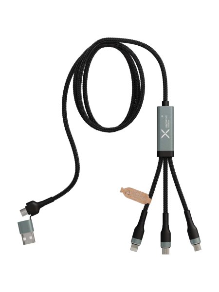 Cavo ricarica usb c ultraveloce 5 in 1 in PET riciclato da 100 W SCX.design C53