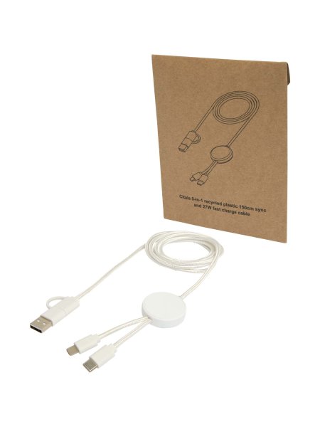 Cavo di ricarica 5-in-1 in plastica riciclata da 150 cm da 27 W Citala
