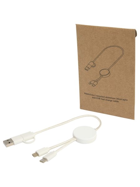Cavo di ricarica 5-in-1 in plastica riciclata da 30 cm Citala