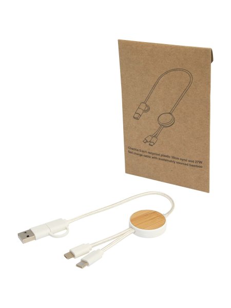 Cavo USB Type C 5-in-1 in plastica riciclata da 30 cm Chechia