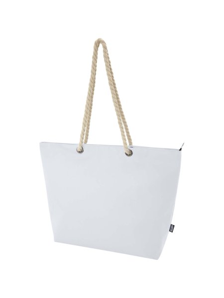 Tote bag termica da spiaggia in materiale riciclato certificato GRS manici in corda Panama