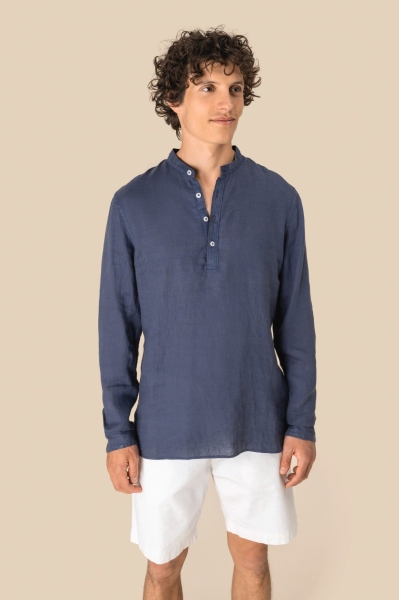 Camicia uomo collo alla coreana 130 g/m² personalizzabile Spasso