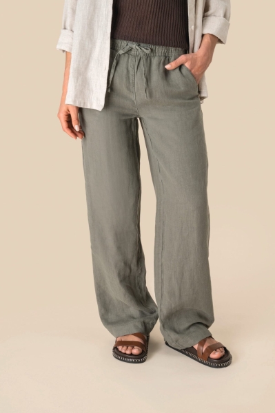 Pantalone donna slavato in lino 210 g/m² Spasso