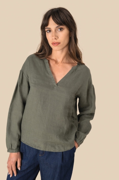Blusa donna in lino 125 g/m² personalizzabile Spasso
