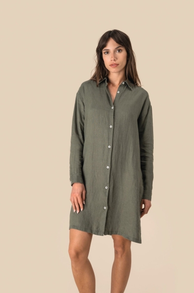 Vestito a camicia da donna in lino 125 g/m² personalizzabile Spasso