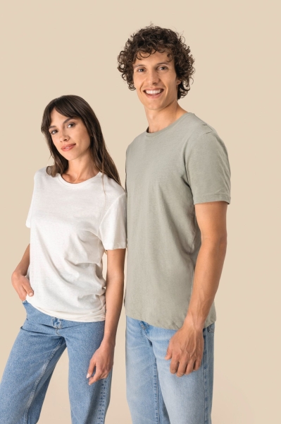 Maglietta unisex in cotone e lino 150 g/m² personalizzabile Spasso