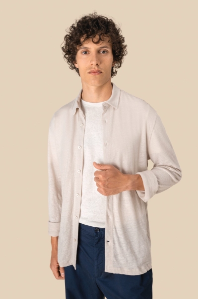 Camicia uomo in lino manica lunga 160 g/m² personalizzabile Spasso
