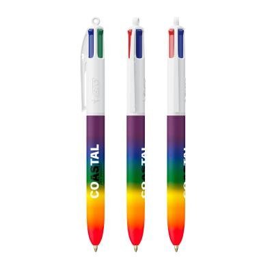 Penna a sfera multicolore personalizzabile BIC® 4 Colours® Rainbow Decor