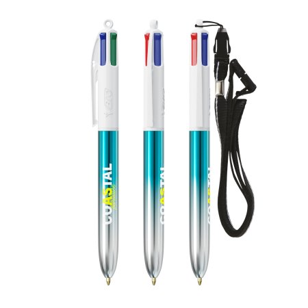 Penna a sfera multicolore personalizzabile BIC® 4 Colours® Bicolor Lanyard
