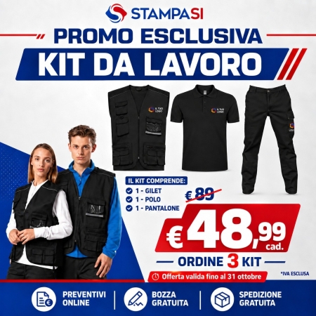 Kit da lavoro Gilet, Polo, Pantalone personalizzabile Safe Working Spring