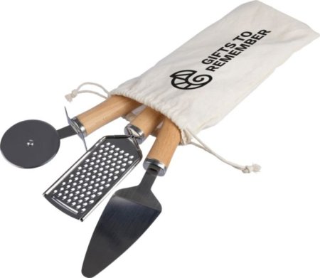 Set di utensili da cucina in metallo e legno Sylvan