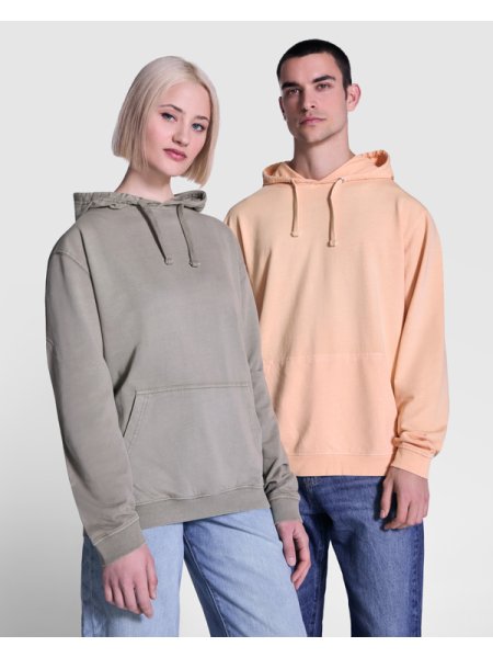 Felpa unisex con cappuccio foderato tono su tono KENIA