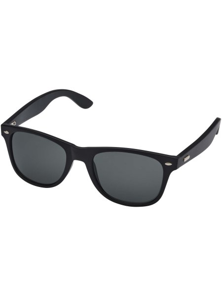 Occhiali da sole in bambù con rivestimento nero Arlo