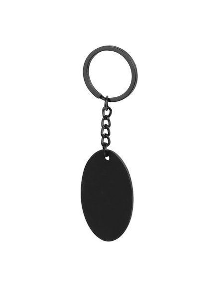 Portachiavi in metallo personalizzabile Round Dark