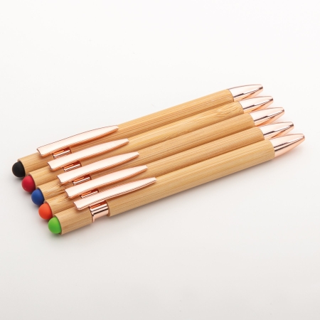 Pennatouch in bamboo e metallo personalizzabile Rose Bamboo
