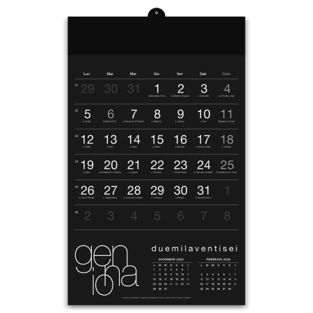 Calendario olandese personalizzabile Black 31 x 49,5 cm