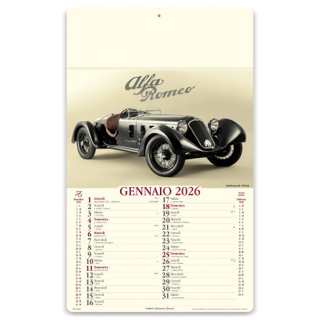 Calendario olandese illustrato personalizzabile Mille Miglia 31 x 52,5 cm